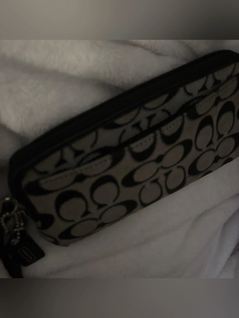 Coach Black and Gray Signature Wristlet